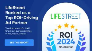 LifeStreet's ranking in the 2024 singular ROI index. CTA button "download the report".