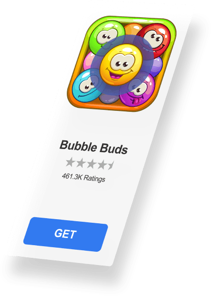 Bubble buds end card with purchase button